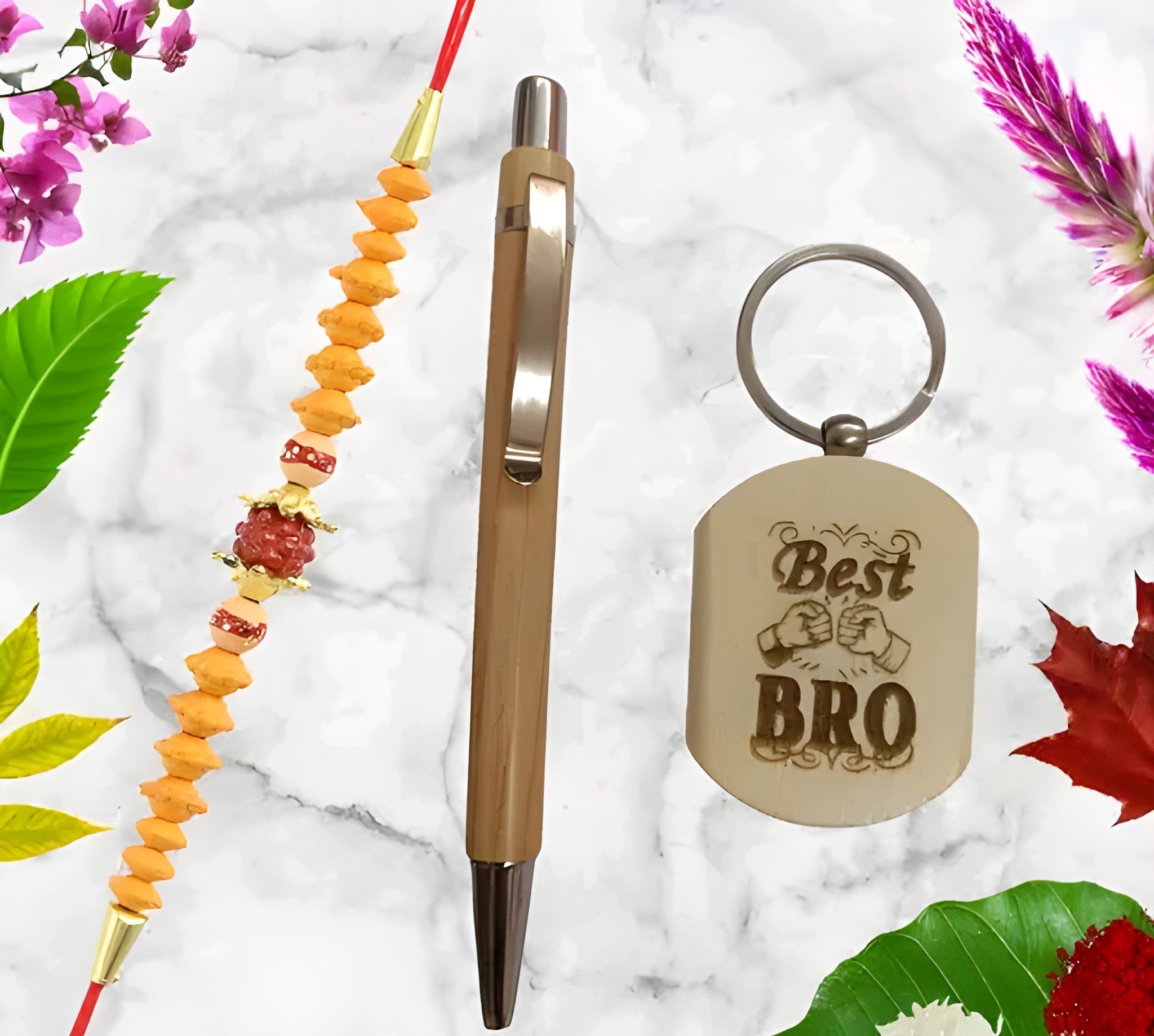 Best Bro Wooden Pen With Key Chain Gift set.