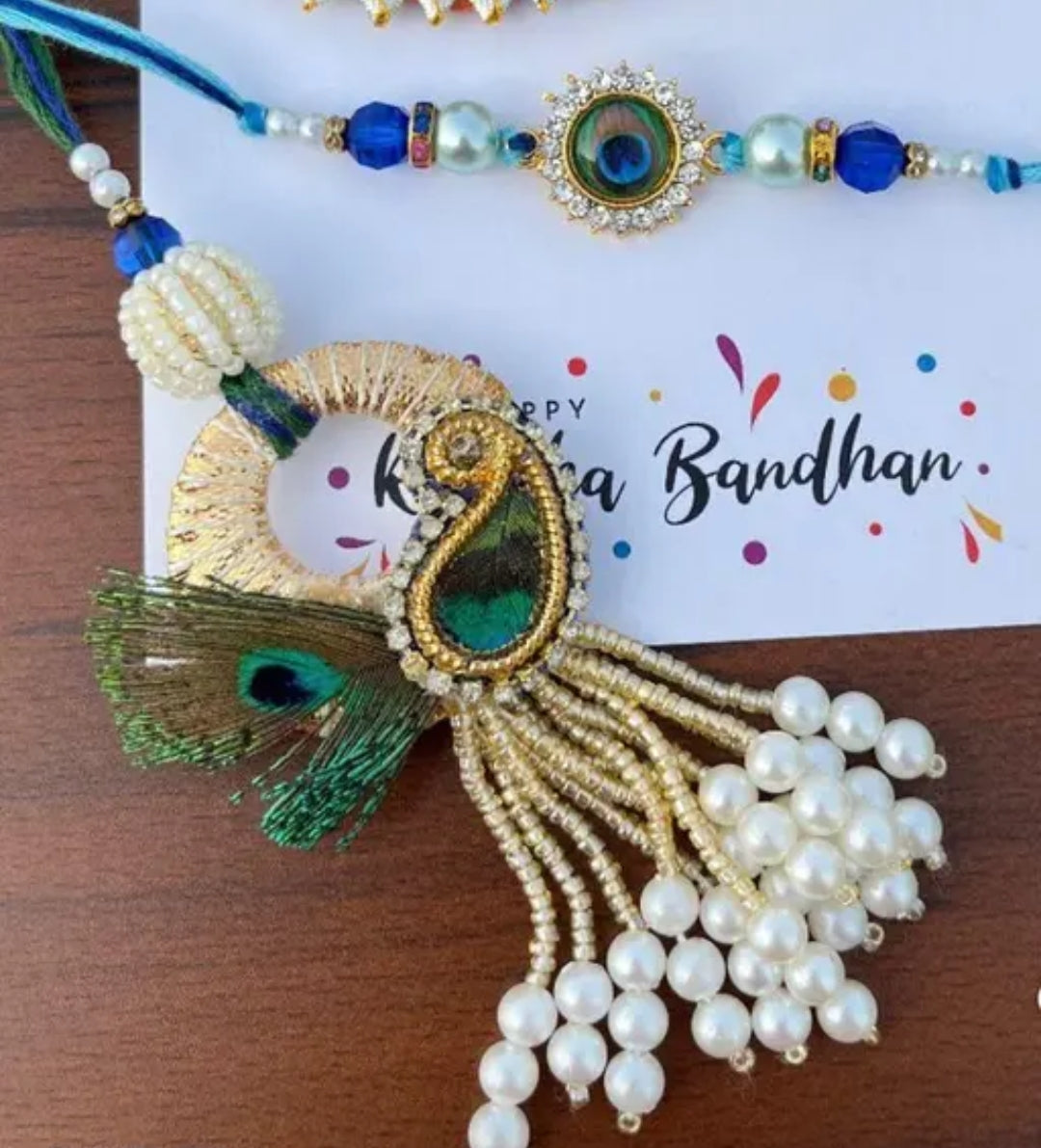 Rakhi for bhai bhabhi with roli chawal.